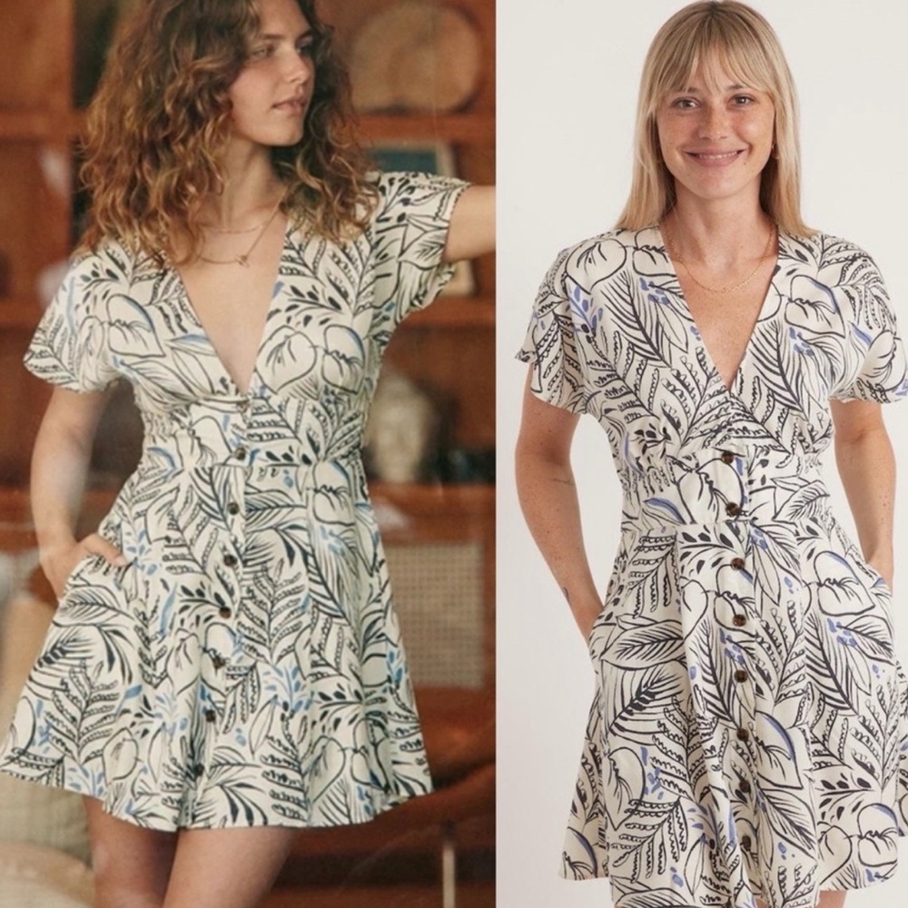 Marine Layer Black and White Floral Dress